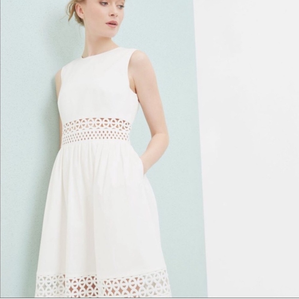 Ted Baker Dayzey Chic White Sleeveless Dress with Cutout Details
